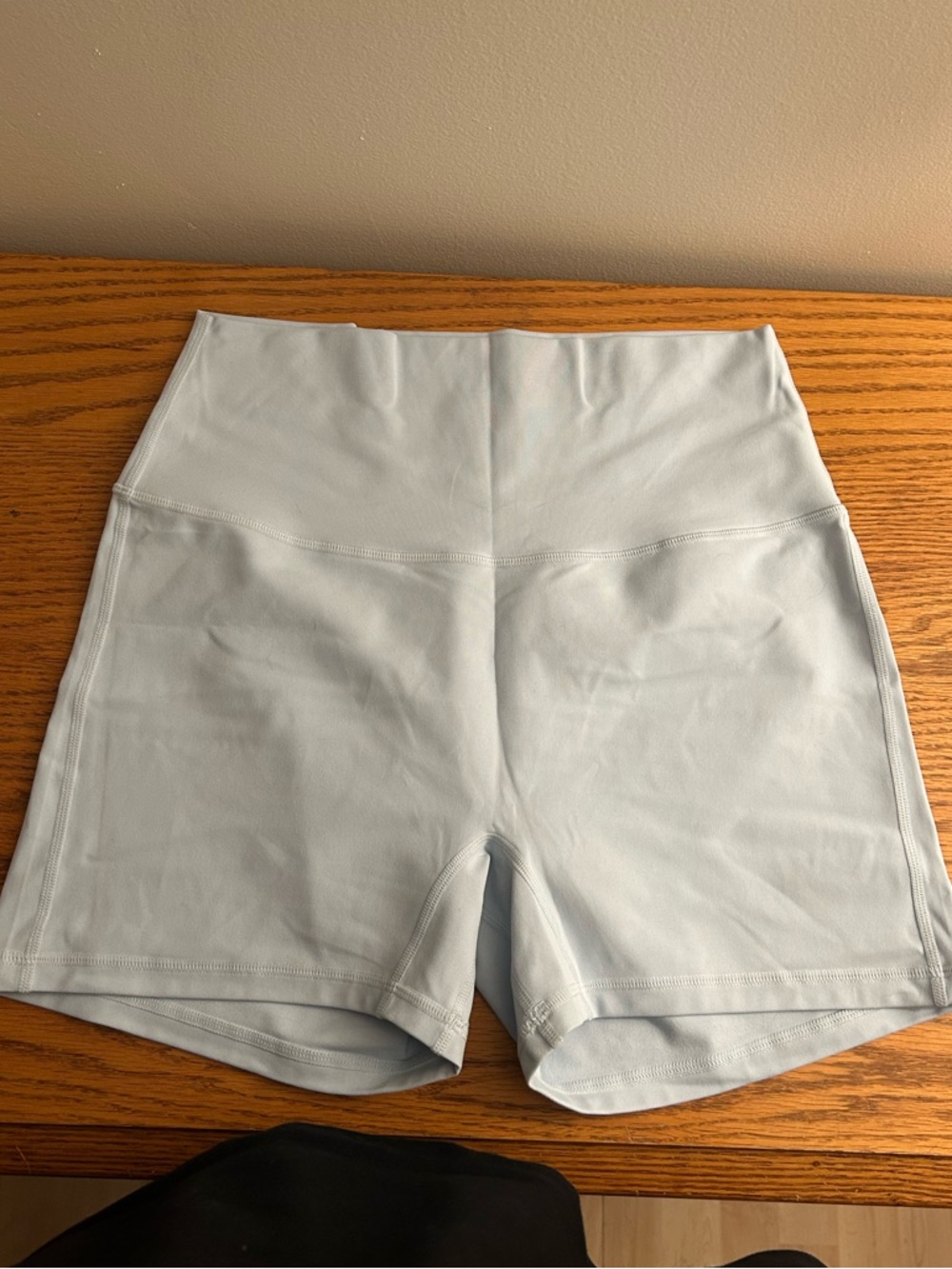 High-Waist Pale Blue Women’s Bike Shorts